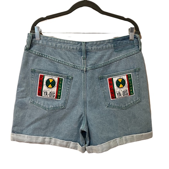 Cross Colours Cuffed Denim Short Ya Dig Hip Hop in Vintage Indigo NWOT (32) - Picture 5 of 9